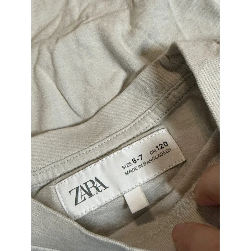 Zara 5 Shirts Bundle SZ 6 Boy Crew Neck Cotton‎ Embroidered Pocket Spring Summer